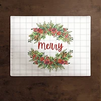 Merry Holly Wreath Cotton Twill Placemat