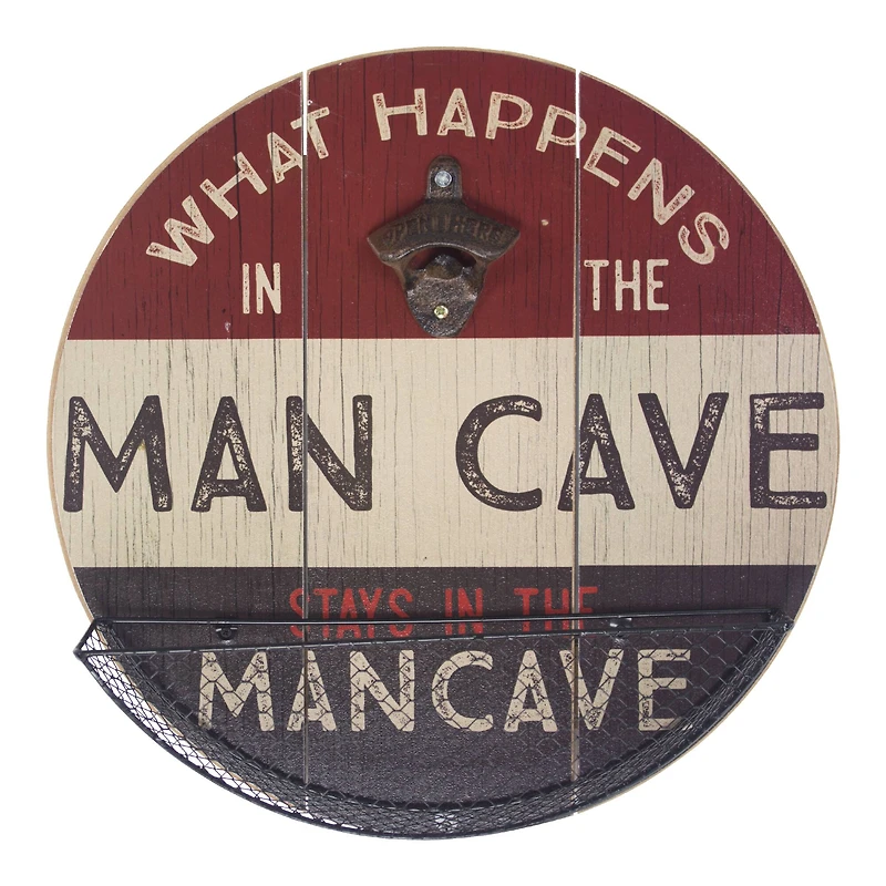 What Happens In The Man Cave Bottle Opener & Cap Catcher