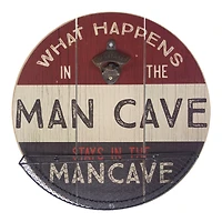 What Happens In The Man Cave Bottle Opener & Cap Catcher