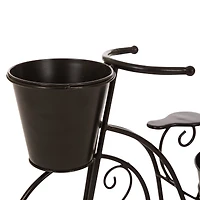 Glitzhome® 20.75" Black Metal Bicycle Planter