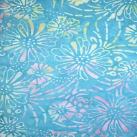 Feldman Premium Indonesian Batik Turquoise Tie Dye Daisy Fabric