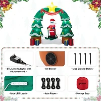 Glitzhome® 7ft. LED Lighted Inflatable Santa Skiing under Tree Arch Décor