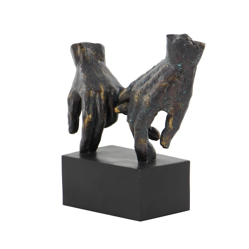 10" Black Polystone Traditional Pinky Swear Sculpture