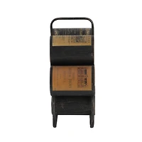 14" Black Metal Industrial Wine Holder Rack