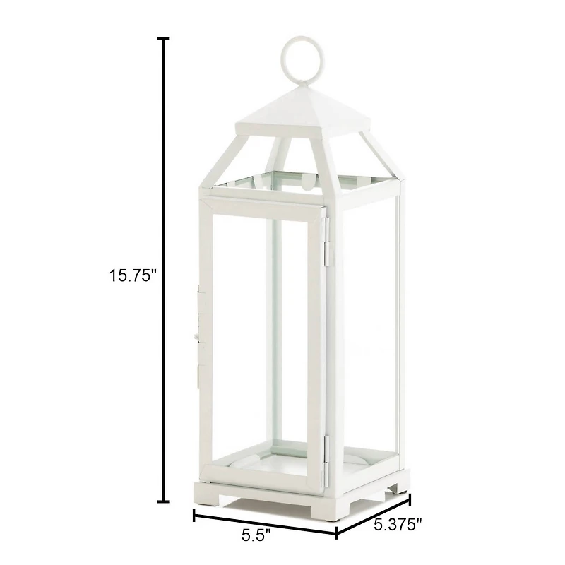 16" Country White Open Top Lantern
