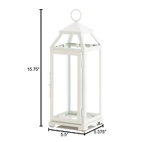 16" Country White Open Top Lantern