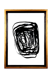 Hello Honey® Black and White Abstract Wood Framed Wall Décor Set