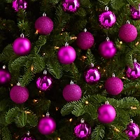 30ct. 2.5" Pink Shatterproof Christmas Ornaments