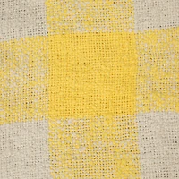 Hello Honey® Yellow & Cream Plaid Hand-Woven Cotton Throw with Fringe