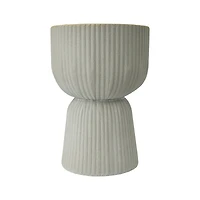 Hello Honey® 13.75" Modern Ribbed Metal Footed Planter