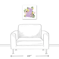 Happy Easter Floral Bunny 16" x 16" Canvas Wall Art