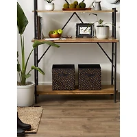 DII® 11" Black & Gold Dots Storage Cube, 2ct.