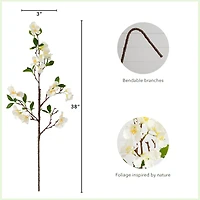 38" White Blossom Flower Stems, 3ct.