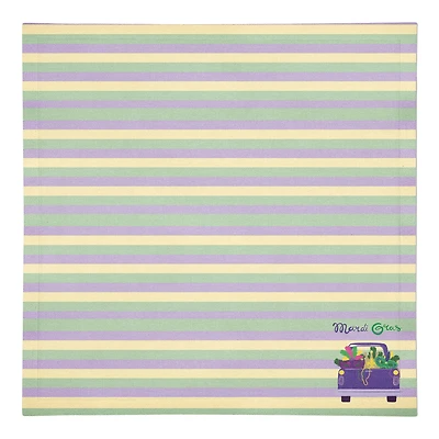 Truck Load Stripes Mardi Gras Cloth Napkin