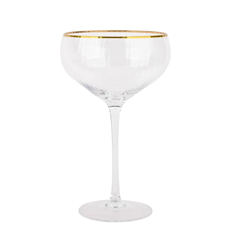 11oz. Clear Coupe Glasses with Gold Rim, 2ct. by Celebrate It™