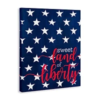Stupell Industries Sweet Land Of Liberty Americana Canvas Wall Art
