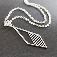 Rhodium Rhombus with Lines Pendant by Bead Landing™