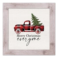 Christmas Truck Western White Framed Print