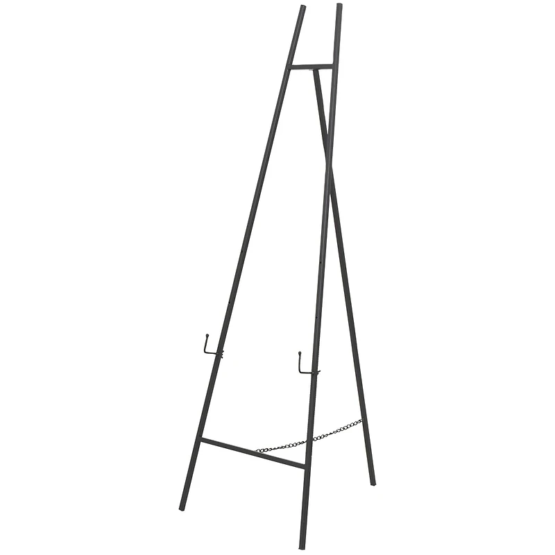 56" Black Metal Geometric 3-Tier Easel