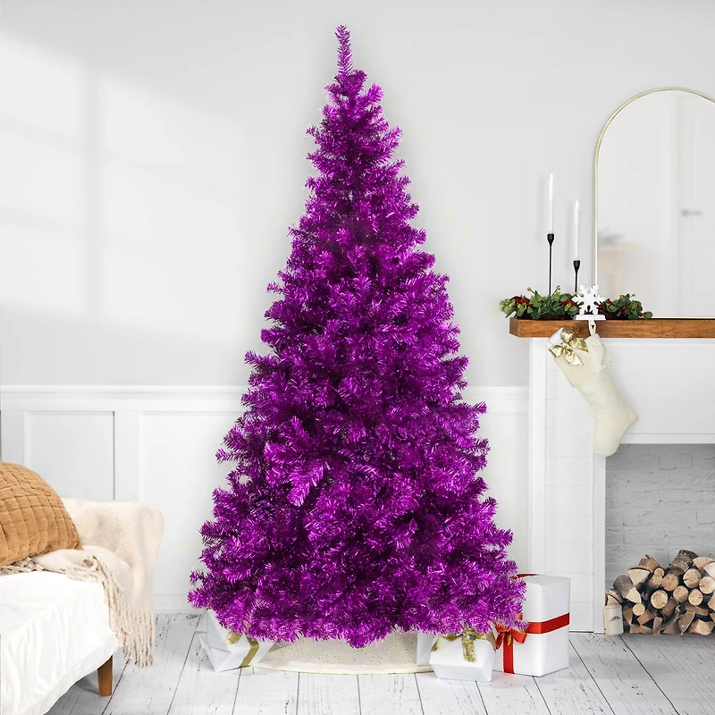 7ft. Unlit Purple Artificial Christmas Tree