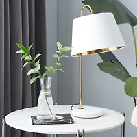 22" White Metal Modern Table Lamp