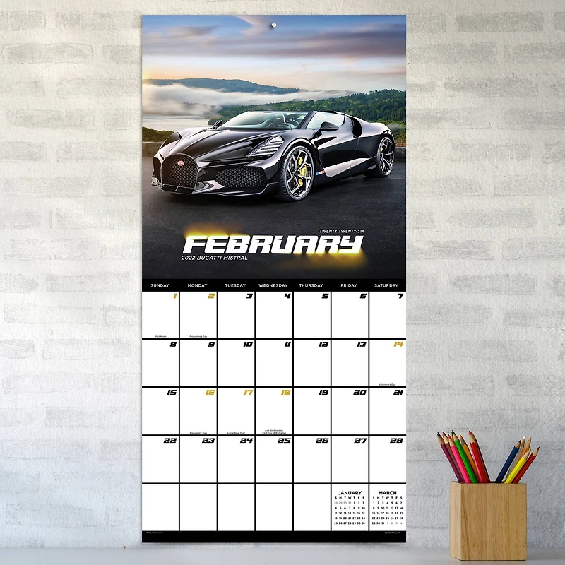 2026 Dream Cars Wall Calendar