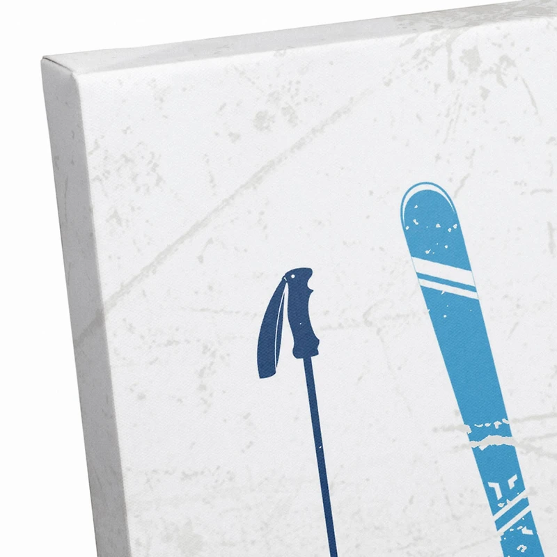 Let It Snow Skis 36x12 Canvas Wall Art
