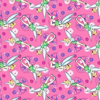 Disney® Tink Fashion Pink Tinkerbell Allover Cotton Fabric