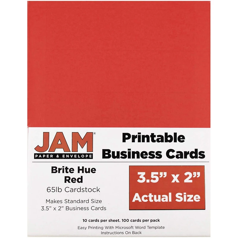 JAM Paper Brite Hue Printable Business Cards
