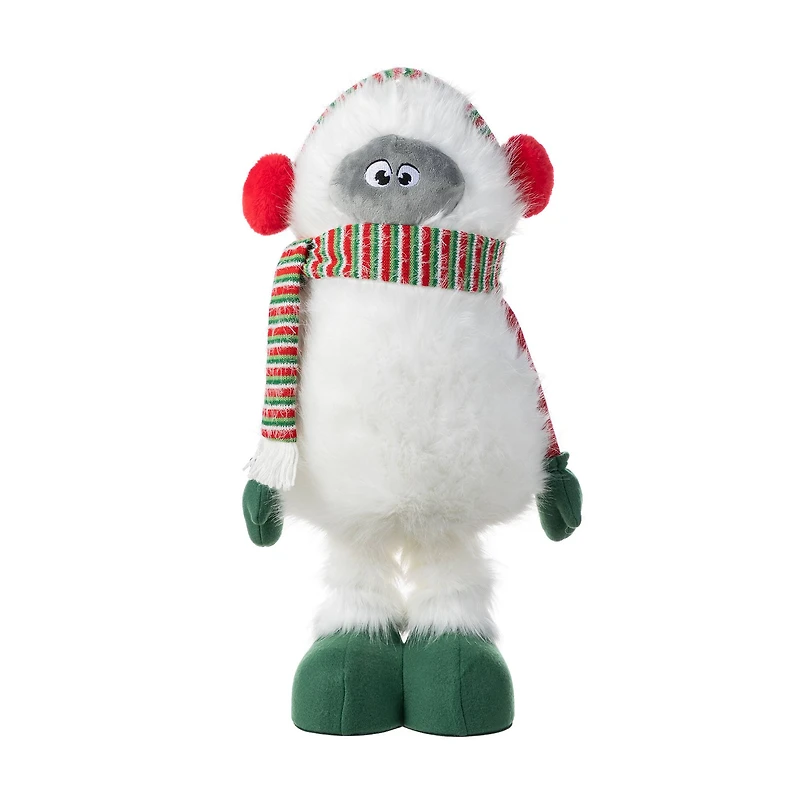 Glitzhome® 29"H Christmas Fabric Yeti With Telescoping Legs