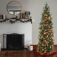 6ft. Pre-Lit Feel-Real® Duxbury Slim Artificial Christmas Tree, Warm White LED Lights