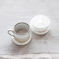 Hello Honey® Marble Coasters with Mother of Pearl Snowflake Inlay, 4ct.