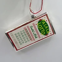 Glass "Fa La La Lotto Santa's Pick" Hanging Christmas Ornament - 4.25" - Silver