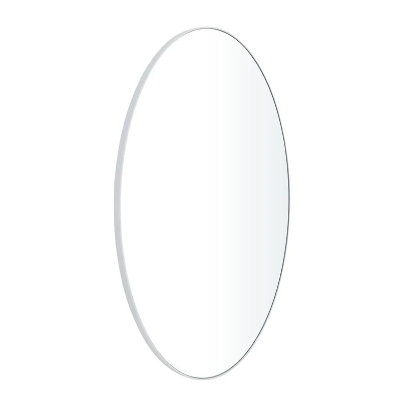 White Contemporary Wall Mirror, 24" x 1" x 40"