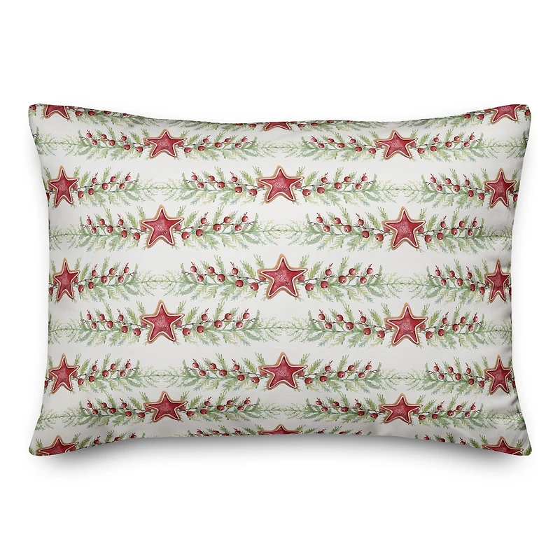 Star Holly Pattern Throw Pillow
