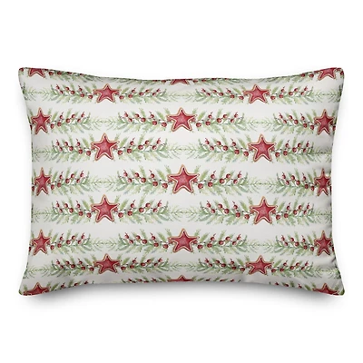 Star Holly Pattern Throw Pillow