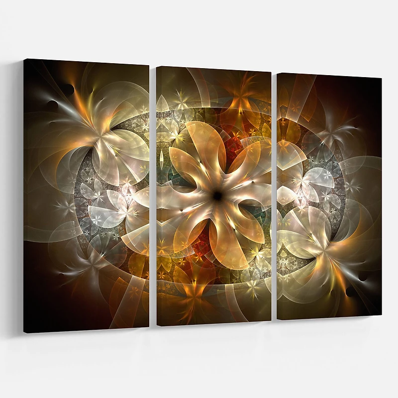 Designart - Fractal Flower with Blue Details