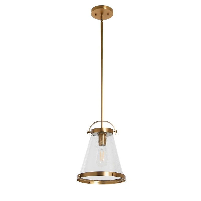 Hello Honey® Robert Stevenson Lighting Wesley Metal & Seedy Glass Ceiling Light