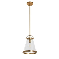 Hello Honey® Robert Stevenson Lighting Wesley Metal & Seedy Glass Ceiling Light