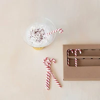 Hello Honey® 5" Red & White Candy Cane Glass Stir Sticks, 6ct.