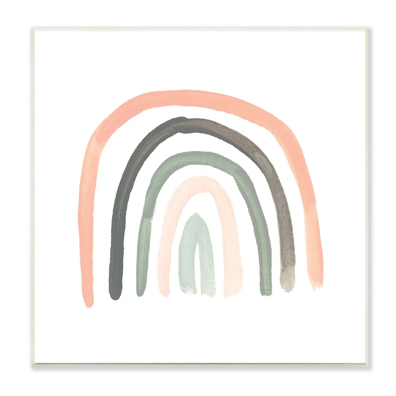 Stupell Industries Sweet Rainbow Arches Soft Green Pink Pastels,12" x 12"