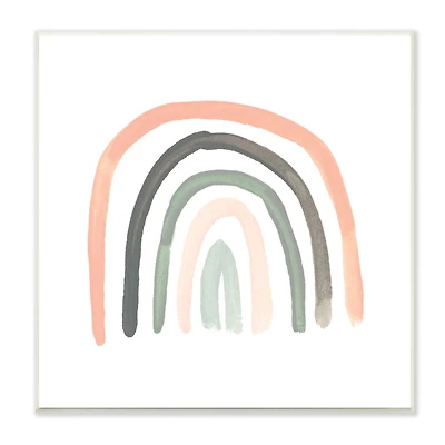 Stupell Industries Sweet Rainbow Arches Soft Green Pink Pastels,12" x 12"