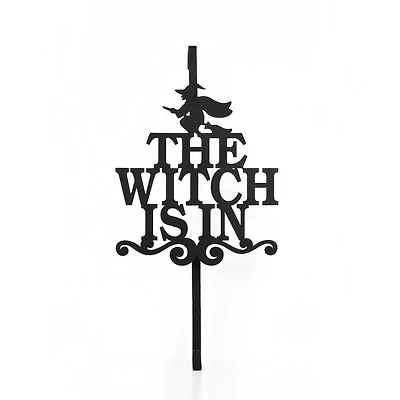 18" Halloween The Witch Is In Wreath Hanger