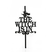 18" Halloween The Witch Is In Wreath Hanger