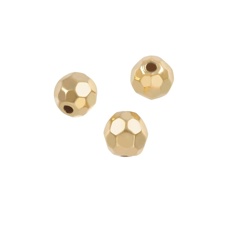 12 Pack: Gold Faceted Acrylic Round Craft Beads, 5.5mm by Bead Landing™