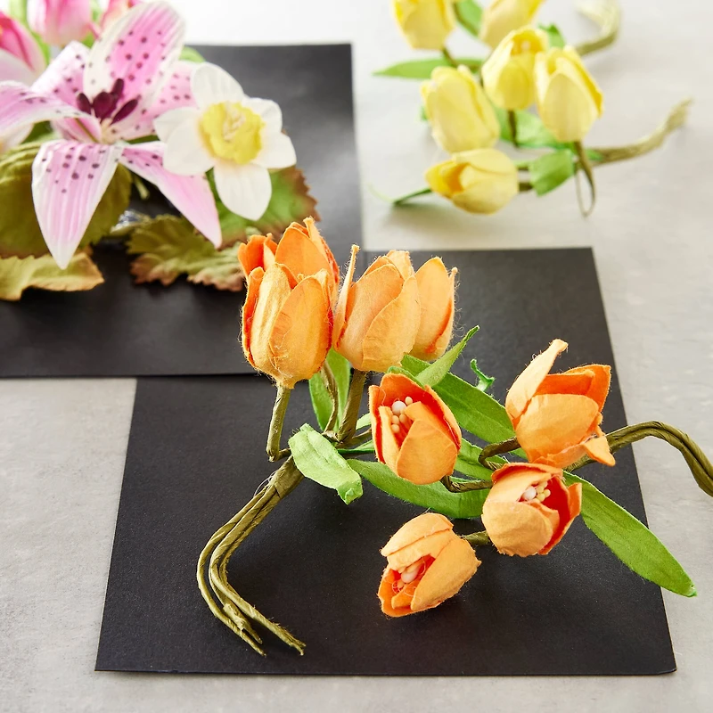 Pink, Orange & Yellow Tulip Paper Flowers by Recollections™, 24ct.