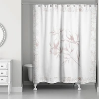 Floral Bird Perch Shower Curtain