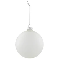 4ct. 4" White & Silver Frosted Matte Glass Ball Ornaments