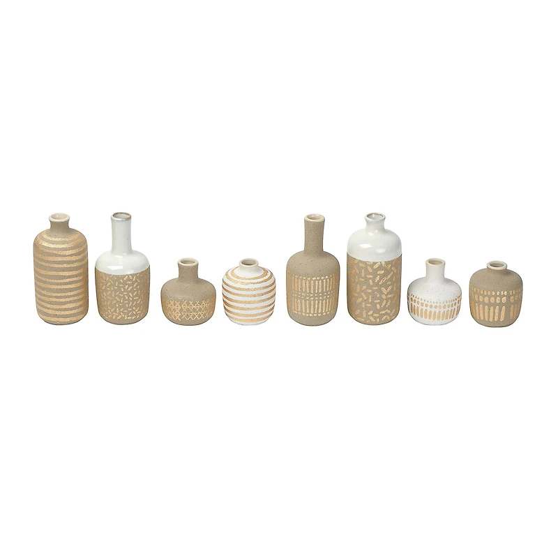 Hello Honey® Stoneware Vases with Gold Pattern Set