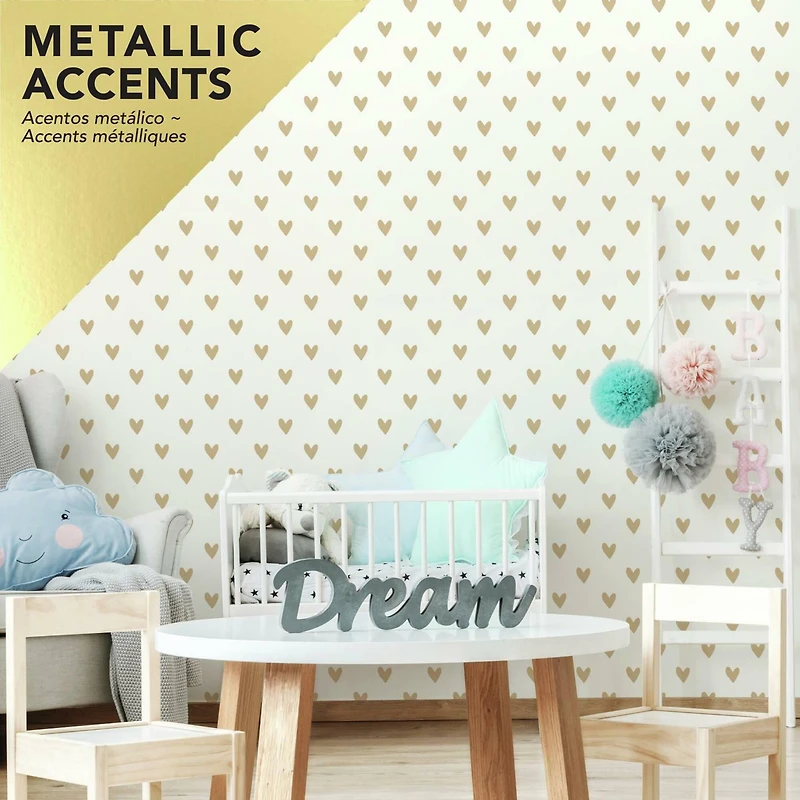 RoomMates Heart Spot Peel & Stick Wallpaper